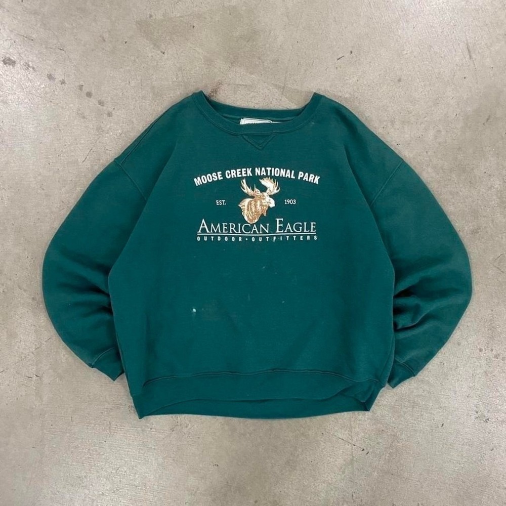 Vintage American Eagle Outdoor‎ Outfitters Moose Creek National Park Crewneck XL